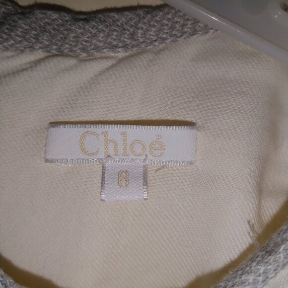 Chloe' girls ivory top with gray trim and gorgeous sleeves size 6 - Picture 2 of 6